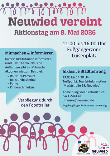 Auf diesem Bild sieht man ein Plakat zu "Neuwied vereint 2026".